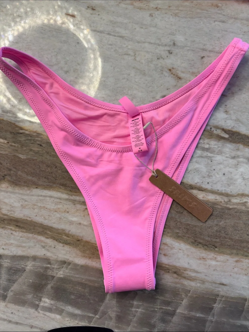 🔥NWT (SET) SKIMS Plunge Bikini Top & Cheeky Tanga (MEDIUM) Light Pink👙